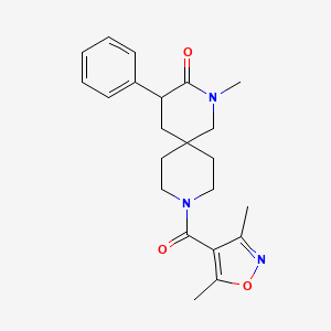 molecular formula C22H27N3O3 B5627609 9-[(3,5-dimethyl-4-isoxazolyl)carbonyl]-2-methyl-4-phenyl-2,9-diazaspiro[5.5]undecan-3-one 