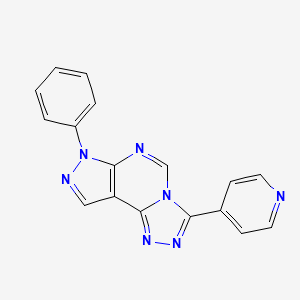 molecular formula C17H11N7 B5627630 7-phenyl-3-(4-pyridinyl)-7H-pyrazolo[4,3-e][1,2,4]triazolo[4,3-c]pyrimidine 