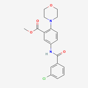 molecular formula C19H19ClN2O4 B5627636 methyl 5-[(3-chlorobenzoyl)amino]-2-(4-morpholinyl)benzoate 