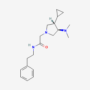 molecular formula C19H29N3O B5627643 2-[rel-(3S,4R)-3-cyclopropyl-4-(dimethylamino)-1-pyrrolidinyl]-N-(2-phenylethyl)acetamide hydrochloride 