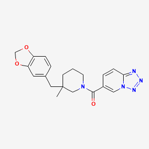 molecular formula C20H21N5O3 B5627646 6-{[3-(1,3-benzodioxol-5-ylmethyl)-3-methylpiperidin-1-yl]carbonyl}tetrazolo[1,5-a]pyridine 
