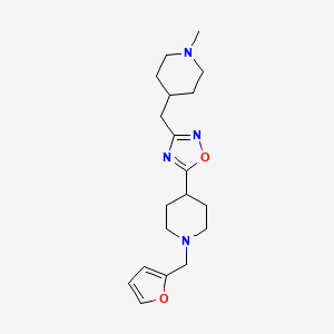 molecular formula C19H28N4O2 B5627651 1-(2-furylmethyl)-4-{3-[(1-methyl-4-piperidinyl)methyl]-1,2,4-oxadiazol-5-yl}piperidine 