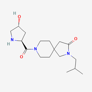 molecular formula C17H29N3O3 B5627657 8-[(4R)-4-hydroxy-L-prolyl]-2-isobutyl-2,8-diazaspiro[4.5]decan-3-one hydrochloride 