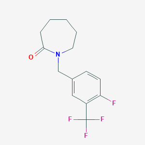 molecular formula C14H15F4NO B5627663 1-[4-fluoro-3-(trifluoromethyl)benzyl]azepan-2-one 