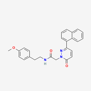 molecular formula C25H23N3O3 B5627694 N-[2-(4-methoxyphenyl)ethyl]-2-[3-(1-naphthyl)-6-oxo-1(6H)-pyridazinyl]acetamide 