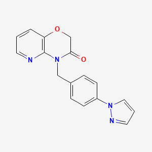 molecular formula C17H14N4O2 B5627697 4-[4-(1H-pyrazol-1-yl)benzyl]-2H-pyrido[3,2-b][1,4]oxazin-3(4H)-one 