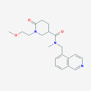molecular formula C20H25N3O3 B5627711 N-(5-isoquinolinylmethyl)-1-(2-methoxyethyl)-N-methyl-6-oxo-3-piperidinecarboxamide 