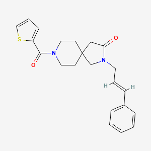 molecular formula C22H24N2O2S B5627742 2-[(2E)-3-phenyl-2-propen-1-yl]-8-(2-thienylcarbonyl)-2,8-diazaspiro[4.5]decan-3-one 