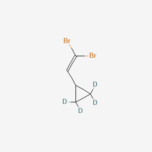molecular formula C5H6Br2 B562775 1-(2,2-Dibromoethenyl)-2,2,3,3-d4-cyclopropane CAS No. 1184977-20-5