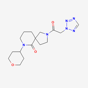 molecular formula C16H24N6O3 B5627754 7-(tetrahydro-2H-pyran-4-yl)-2-(2H-tetrazol-2-ylacetyl)-2,7-diazaspiro[4.5]decan-6-one 