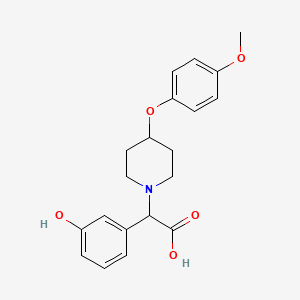 molecular formula C20H23NO5 B5627767 (3-hydroxyphenyl)[4-(4-methoxyphenoxy)piperidin-1-yl]acetic acid 