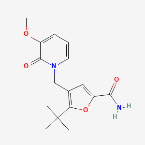 5-tert-butyl-4-[(3-methoxy-2-oxopyridin-1(2H)-yl)methyl]-2-furamide