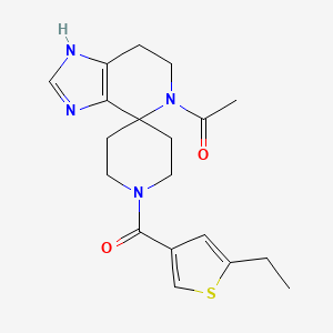 molecular formula C19H24N4O2S B5627830 5-acetyl-1'-[(5-ethyl-3-thienyl)carbonyl]-1,5,6,7-tetrahydrospiro[imidazo[4,5-c]pyridine-4,4'-piperidine] 