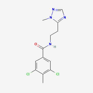 molecular formula C13H14Cl2N4O B5627844 3,5-dichloro-4-methyl-N-[2-(1-methyl-1H-1,2,4-triazol-5-yl)ethyl]benzamide 