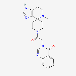 molecular formula C21H24N6O2 B5627850 3-[2-(5-methyl-1,5,6,7-tetrahydro-1'H-spiro[imidazo[4,5-c]pyridine-4,4'-piperidin]-1'-yl)-2-oxoethyl]quinazolin-4(3H)-one 