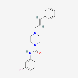 molecular formula C20H22FN3O B5627909 N-(3-fluorophenyl)-4-(3-phenyl-2-propen-1-yl)-1-piperazinecarboxamide 