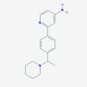 2-[4-(1-piperidin-1-ylethyl)phenyl]pyridin-4-amine