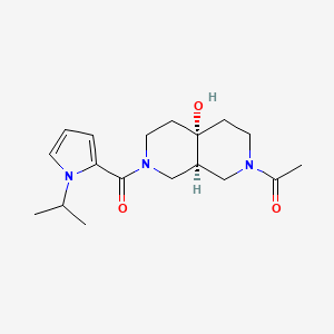 molecular formula C18H27N3O3 B5627922 (4aS*,8aS*)-2-acetyl-7-[(1-isopropyl-1H-pyrrol-2-yl)carbonyl]octahydro-2,7-naphthyridin-4a(2H)-ol 