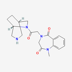 molecular formula C19H24N4O3 B5627930 4-{2-[rel-(1R,5S)-3,6-diazabicyclo[3.2.2]non-6-yl]-2-oxoethyl}-1-methyl-3,4-dihydro-1H-1,4-benzodiazepine-2,5-dione hydrochloride 