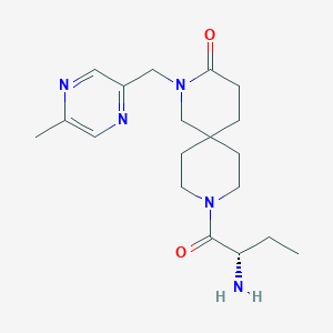 molecular formula C19H29N5O2 B5627940 9-[(2S)-2-aminobutanoyl]-2-[(5-methyl-2-pyrazinyl)methyl]-2,9-diazaspiro[5.5]undecan-3-one hydrochloride 