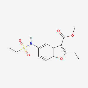 molecular formula C14H17NO5S B5627943 methyl 2-ethyl-5-[(ethylsulfonyl)amino]-1-benzofuran-3-carboxylate 