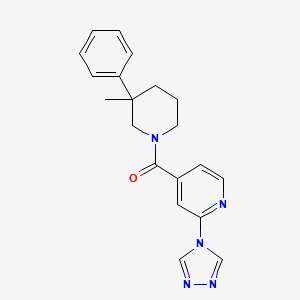 molecular formula C20H21N5O B5627978 4-[(3-methyl-3-phenylpiperidin-1-yl)carbonyl]-2-(4H-1,2,4-triazol-4-yl)pyridine 