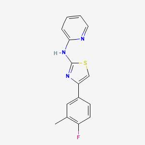 molecular formula C15H12FN3S B5627983 N-[4-(4-fluoro-3-methylphenyl)-1,3-thiazol-2-yl]-2-pyridinamine 