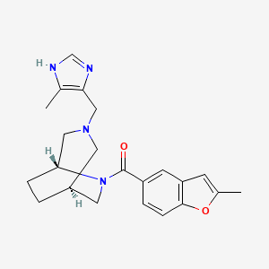 molecular formula C22H26N4O2 B5628003 (1S*,5R*)-6-[(2-methyl-1-benzofuran-5-yl)carbonyl]-3-[(4-methyl-1H-imidazol-5-yl)methyl]-3,6-diazabicyclo[3.2.2]nonane 