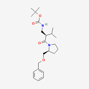 molecular formula C23H36N2O4 B562804 [1-(2-Benzyloxymethyl-pyrrolidine-1-carbonyl)-2-methyl-propyl]-carbamic Acid tert-Butyl Ester CAS No. 1217630-30-2