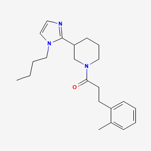 molecular formula C22H31N3O B5628042 3-(1-butyl-1H-imidazol-2-yl)-1-[3-(2-methylphenyl)propanoyl]piperidine 