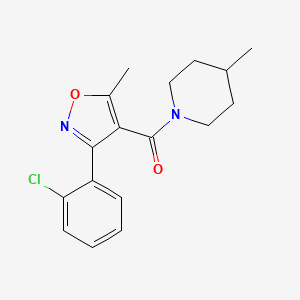 molecular formula C17H19ClN2O2 B5628057 1-{[3-(2-chlorophenyl)-5-methyl-4-isoxazolyl]carbonyl}-4-methylpiperidine 