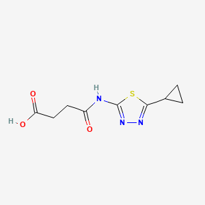 molecular formula C9H11N3O3S B5628062 4-[(5-cyclopropyl-1,3,4-thiadiazol-2-yl)amino]-4-oxobutanoic acid 