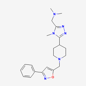 molecular formula C21H28N6O B5628068 N,N-dimethyl-1-(4-methyl-5-{1-[(3-phenylisoxazol-5-yl)methyl]piperidin-4-yl}-4H-1,2,4-triazol-3-yl)methanamine 