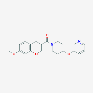 molecular formula C21H24N2O4 B5628080 3-({1-[(7-methoxy-3,4-dihydro-2H-chromen-3-yl)carbonyl]piperidin-4-yl}oxy)pyridine 