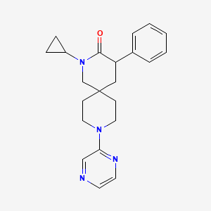 molecular formula C22H26N4O B5628092 2-cyclopropyl-4-phenyl-9-(2-pyrazinyl)-2,9-diazaspiro[5.5]undecan-3-one 