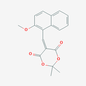 molecular formula C18H16O5 B5628093 5-[(2-methoxy-1-naphthyl)methylene]-2,2-dimethyl-1,3-dioxane-4,6-dione 