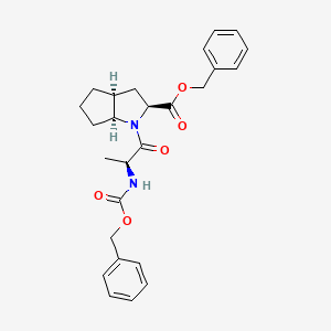 molecular formula C26H30N2O5 B562810 1-(2-苄氧基羰基氨基-1-氧代丙基)八氢环戊[b]吡咯-2-羧酸苄酯 CAS No. 1356382-92-7