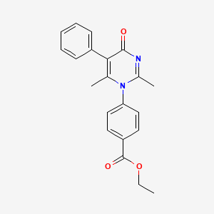 molecular formula C21H20N2O3 B5628108 ethyl 4-(2,6-dimethyl-4-oxo-5-phenyl-1(4H)-pyrimidinyl)benzoate 