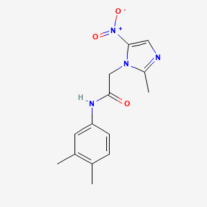 molecular formula C14H16N4O3 B5628117 N-(3,4-dimethylphenyl)-2-(2-methyl-5-nitro-1H-imidazol-1-yl)acetamide 