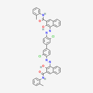 molecular formula C48H34Cl2N6O4 B562812 2-Naphthalenecarboxamide, 4,4'-((3,3'-dichloro(1,1'-biphenyl)-4,4'-diyl)bis(azo))bis(3-hydroxy-N-(2-methylphenyl)- CAS No. 103621-94-9