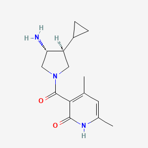 molecular formula C15H21N3O2 B5628121 3-{[(3R*,4S*)-3-amino-4-cyclopropylpyrrolidin-1-yl]carbonyl}-4,6-dimethylpyridin-2(1H)-one 
