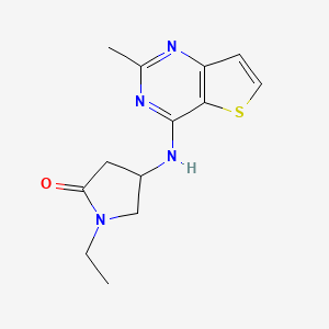 molecular formula C13H16N4OS B5628141 1-ethyl-4-[(2-methylthieno[3,2-d]pyrimidin-4-yl)amino]pyrrolidin-2-one 
