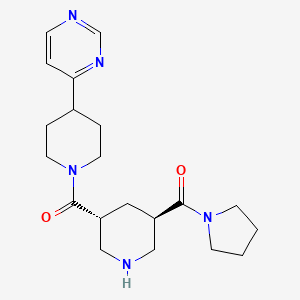 4-(1-{[(3R*,5R*)-5-(pyrrolidin-1-ylcarbonyl)piperidin-3-yl]carbonyl}piperidin-4-yl)pyrimidine