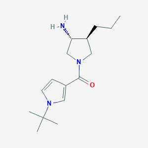 molecular formula C16H27N3O B5628150 (3R*,4S*)-1-[(1-tert-butyl-1H-pyrrol-3-yl)carbonyl]-4-propylpyrrolidin-3-amine 