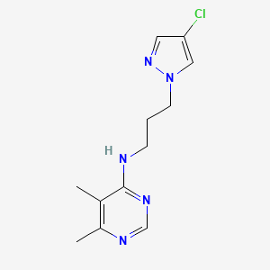 molecular formula C12H16ClN5 B5628153 N-[3-(4-chloro-1H-pyrazol-1-yl)propyl]-5,6-dimethylpyrimidin-4-amine 