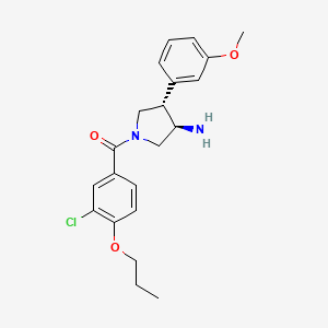 molecular formula C21H25ClN2O3 B5628165 (3R*,4S*)-1-(3-chloro-4-propoxybenzoyl)-4-(3-methoxyphenyl)pyrrolidin-3-amine 