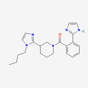 molecular formula C22H27N5O B5628170 3-(1-butyl-1H-imidazol-2-yl)-1-[2-(1H-imidazol-2-yl)benzoyl]piperidine 