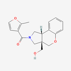 molecular formula C18H19NO4 B5628176 [(3aS*,9bS*)-2-(2-methyl-3-furoyl)-1,2,3,9b-tetrahydrochromeno[3,4-c]pyrrol-3a(4H)-yl]methanol 