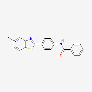 molecular formula C21H16N2OS B5628190 N-[4-(5-methyl-1,3-benzothiazol-2-yl)phenyl]benzamide 