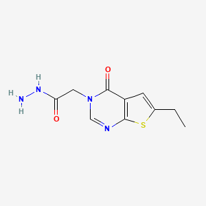 molecular formula C10H12N4O2S B5628198 2-(6-ethyl-4-oxothieno[2,3-d]pyrimidin-3(4H)-yl)acetohydrazide 